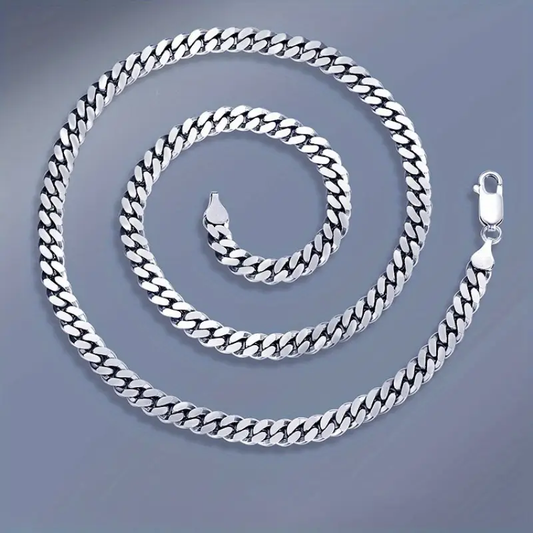 S925 Sterling Silvery Necklace for Men, a Luxury Hip-Hop Style Accessory with a Minimalist Design, Suitable for Sensitive Skin, Perfect As a Gift.