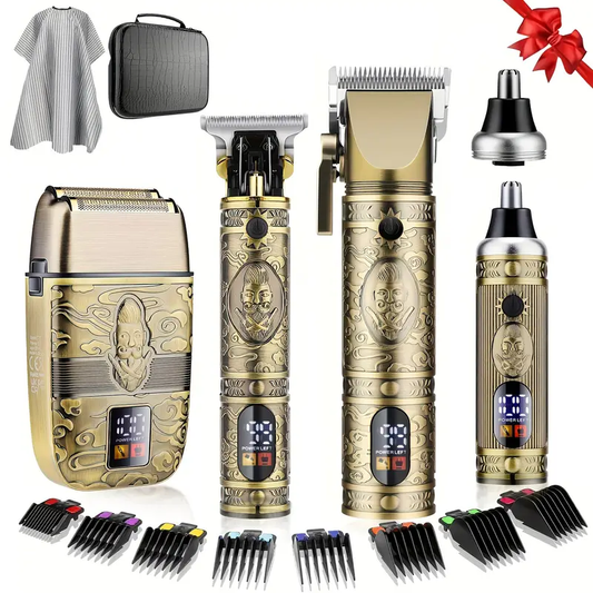 Hair Clippers for Men Professional, Beard Trimmer Kits & Sets, Cordless Mens Hair Trimmer, Electric Shavers, Haircutting Machine with LED Display, for Barber, for Gifts
